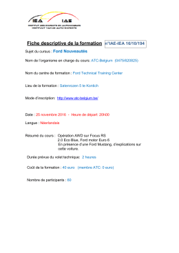 164 Nouveautés Ford Ford Technical center Kontich 2.0