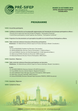 + PROGRAMME DU Pr&eacute;