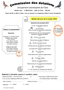 Groupement colombophile de l`Oise 1€