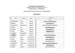 D&eacute;partement Microbiologie