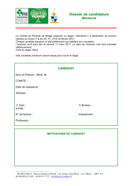 Dossier de candidature Monitorat 2017