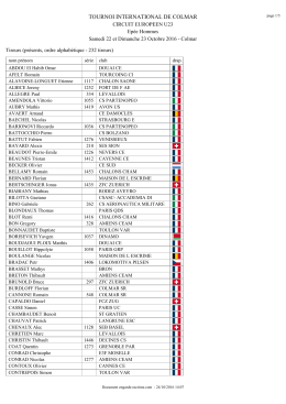 Résultats tournoi international épée seniors U