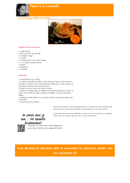 Tarte à la Citrouille Je pense donc je sue... De trouille évidemment!