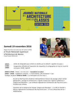 Programme - Maison de l`Architecture de Haute