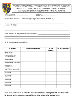 pour permettre la mise a jour des fichiers inofrmatiques du secteur