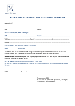 autorisation d`utilisation de l`image et de la voix d`une