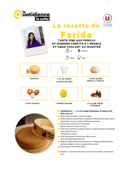 tarte fine aux pommes et oignons confits à l`érable et coeur coulant