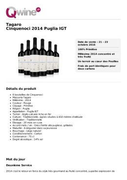 Tagaro Cinquenoci 2014 Puglia IGT