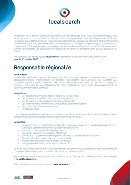 Responsable régional/e