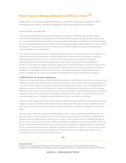 River Island et Nedap d&eacute;ploient la RFID en 7mois