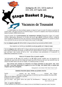 Toutes les infos sur le stage de la Toussaint