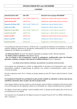 CR`AUCH CH&OElig;UR 2017 avec VOX BIGERRI