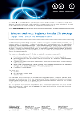 Solutions Architect / Ingénieur Presales (f/h) stockage