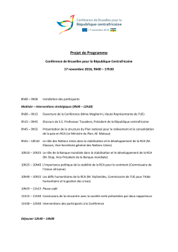 Indicative Agenda for web FR - Brussels conference on