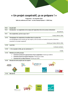 Un projet coopératif, ça se prépare