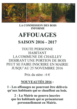 COMMUNIQUÉ de la Mairie de CHAILLEY