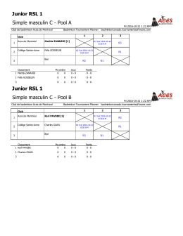 Junior RSL 1 Simple masculin C - Pool A Junior