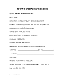 TOURNOI SPÉCIAL DES TROIS DÉFIS