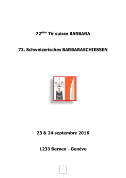 72ème Tir suisse BARBARA 72. Schweizerisches
