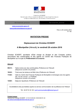INVITATION PRESSE D&eacute;placement de Christian ECKERT A