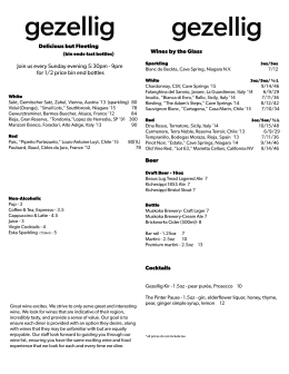Wine Menu - Gezellig