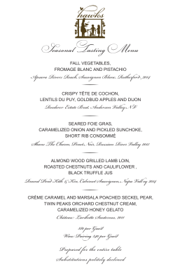 Sample Tasting Menu