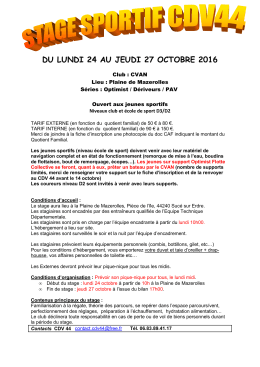 Document programme stage CDV44 automne 2016