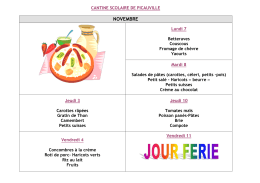 Menus du 3 au 10 novembre 2016