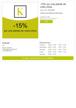 15% sur une plante de votre choix