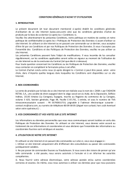Conditions d´achat