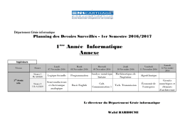 1&egrave;re Ann&eacute;e Informatique Annexe