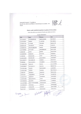 Liste - faculté des Sciences Juridiques Economiques et Sociales