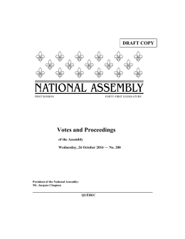 Votes and Proceedings of the Assembly