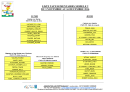 liste tap elementaires module 2 du 3 novembre