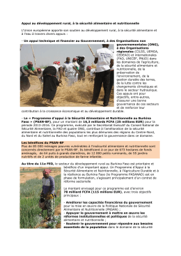 Appui au développement rural, à la sécurité alimentaire et