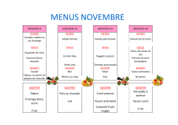menus novembre