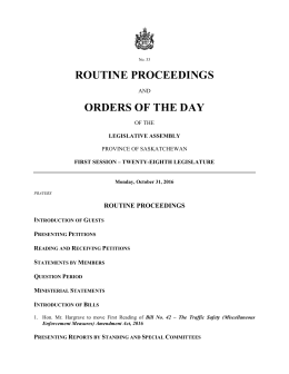 routine proceedings orders of the day