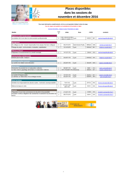 Affiche places disponibles novembre et decembre 2016