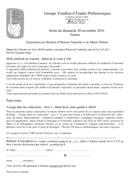 Bulletin d`inscription et infos complémentaires