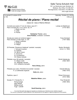 Récital de piano / Piano recital