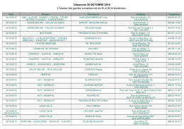 Dimanche 30 OCTOBRE 2016 L`horaire des gardes