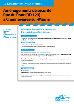 Am&eacute;nagements de s&eacute;curit&eacute; Rue du Pont (RD 123) &agrave; - Val-de