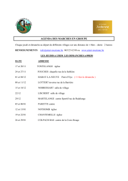 AGENDA DES MARCHES EN GROUPE