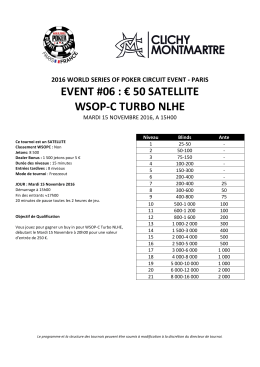 la structure détaillée du tournoi