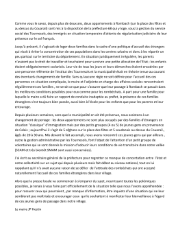 De l`accueil des personnes immigr&eacute;es au village