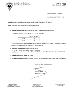 Calendario fin de año seconde (10mo)