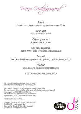 Menu Oudejaarsavond