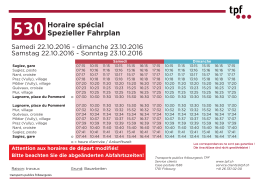 horaires du 22 au 23 octobre 2016