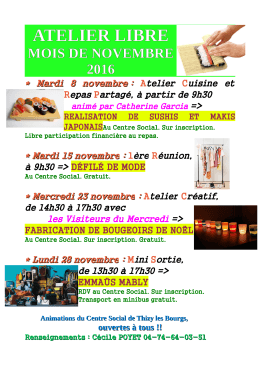 atelier libre - Centre Social Thizy les Bourgs