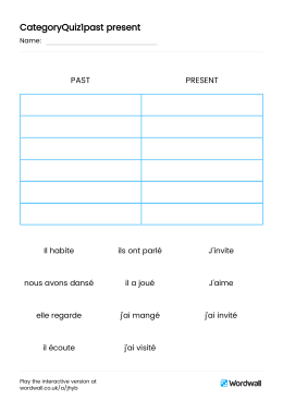CategoryQuiz1past present